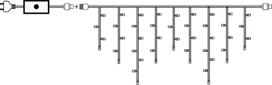 Гирлянда Бахрома уличная 5 метров IP65 мерцающая (Синяя)  чер/п