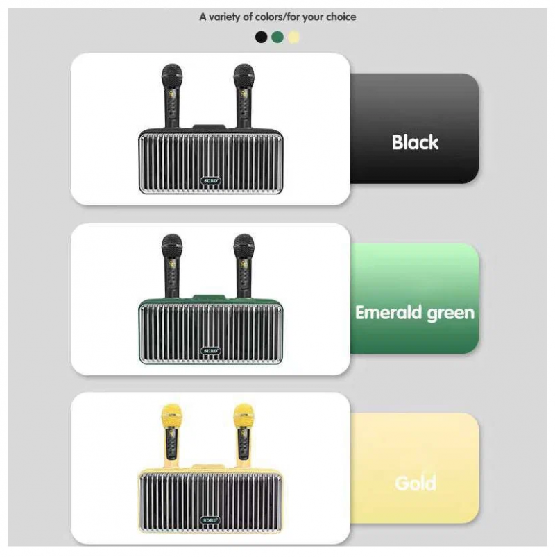Bluetooth караоке-колонка SDRD SD-319 - два радиомикрофона, USB, AUX, RETRO STYLE