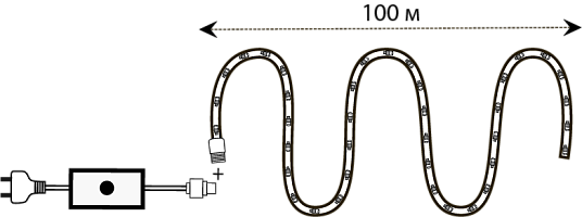 Светодиодный дюралайт трехжильный 100 метров 32LED на 1м, круглый 13 мм (теплый белый) чейзинг